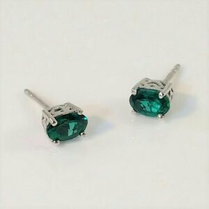 Emerald Earrings 1.0 Carats tw Studs